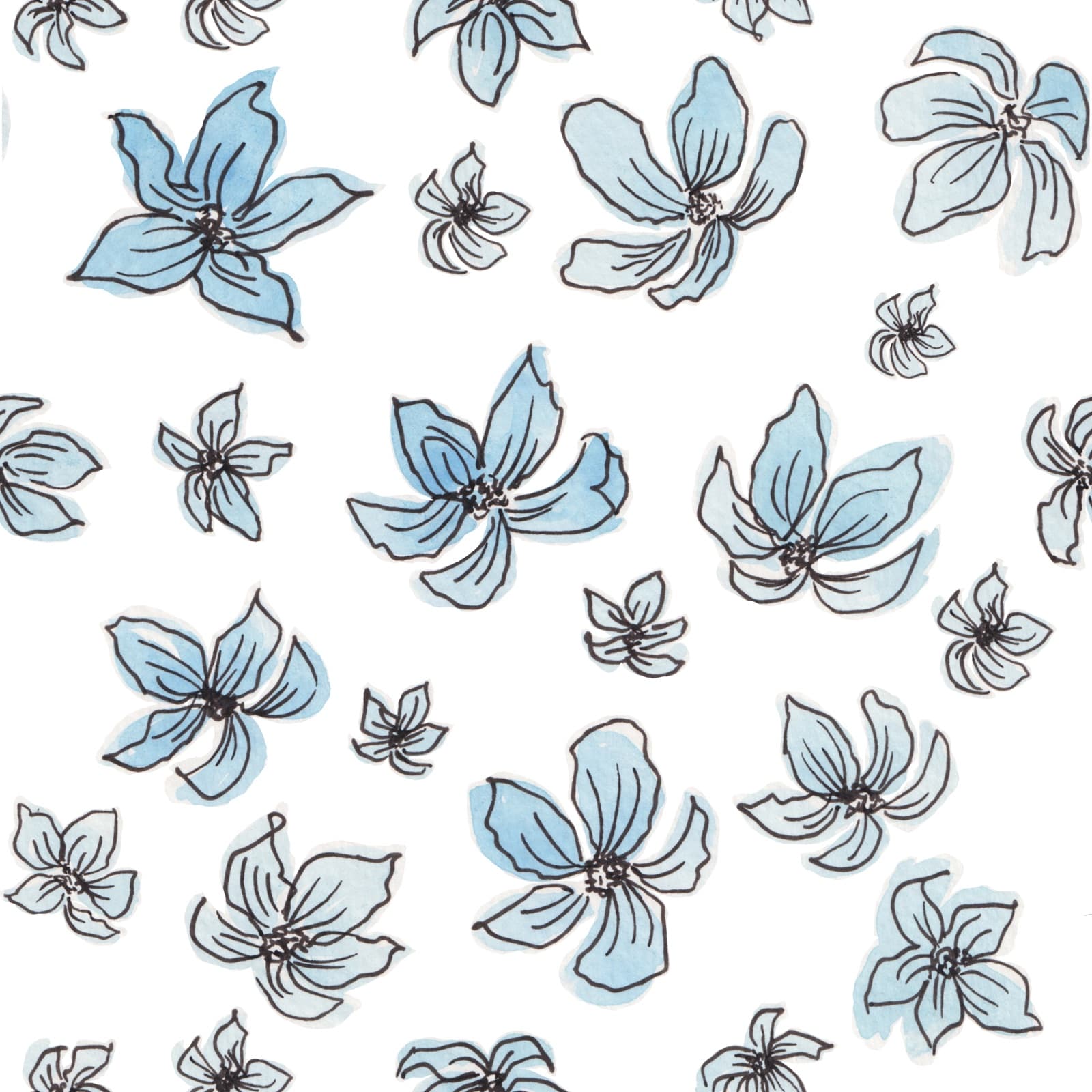 Blue Flower Toss