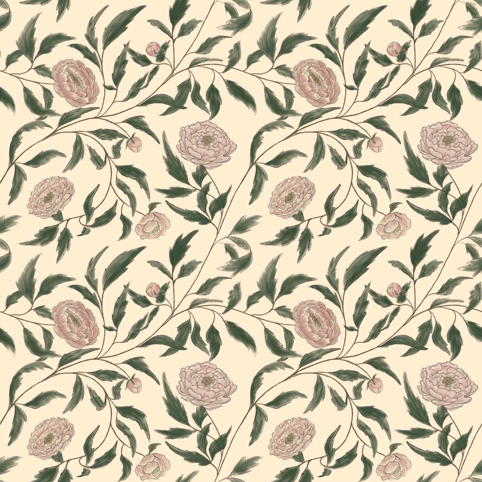 Greenhouse Peonies — watercolor by Rachel Lee